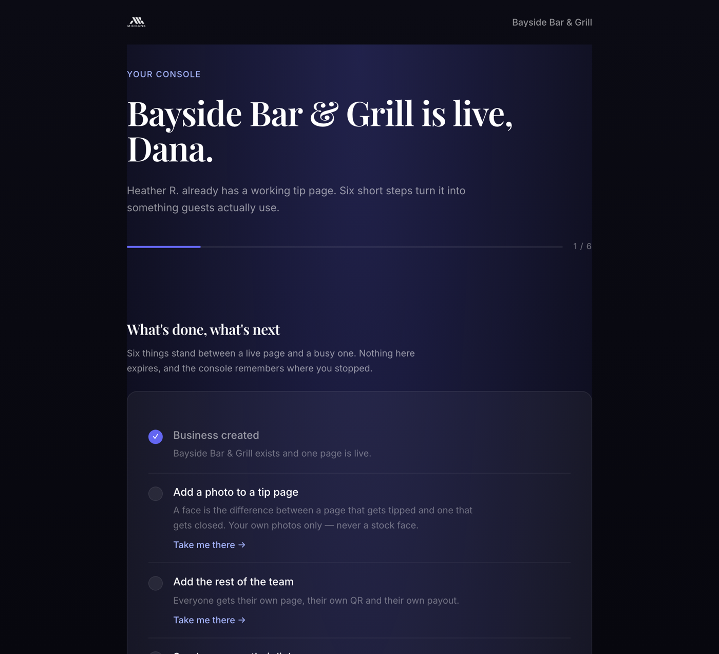 Owner console